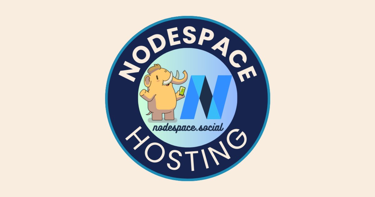 NodeSpace's tweet card. This is a server is ran by NodeSpace Hosting. Systems, programming, open source, and more!