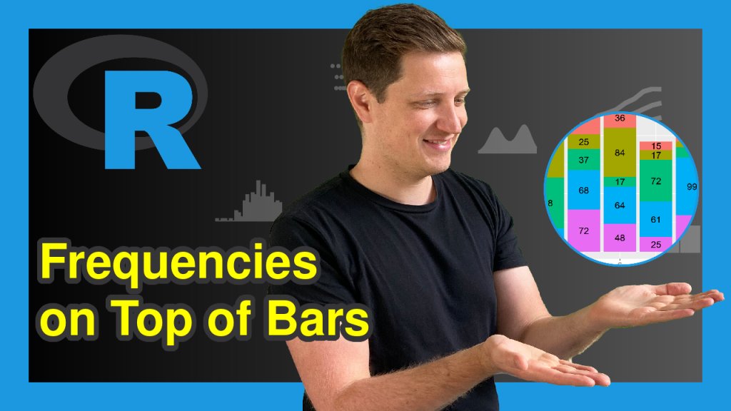 JoachimSchork's tweet card. How to show data values on top of each bar of a stacked ggplot2 bar chart - R programming example code - ggplot2 package explained