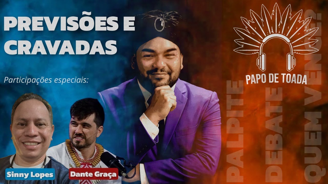 papodetoada's tweet card. Previsões e Cravadas com Sinny Lopes e Dante Graça