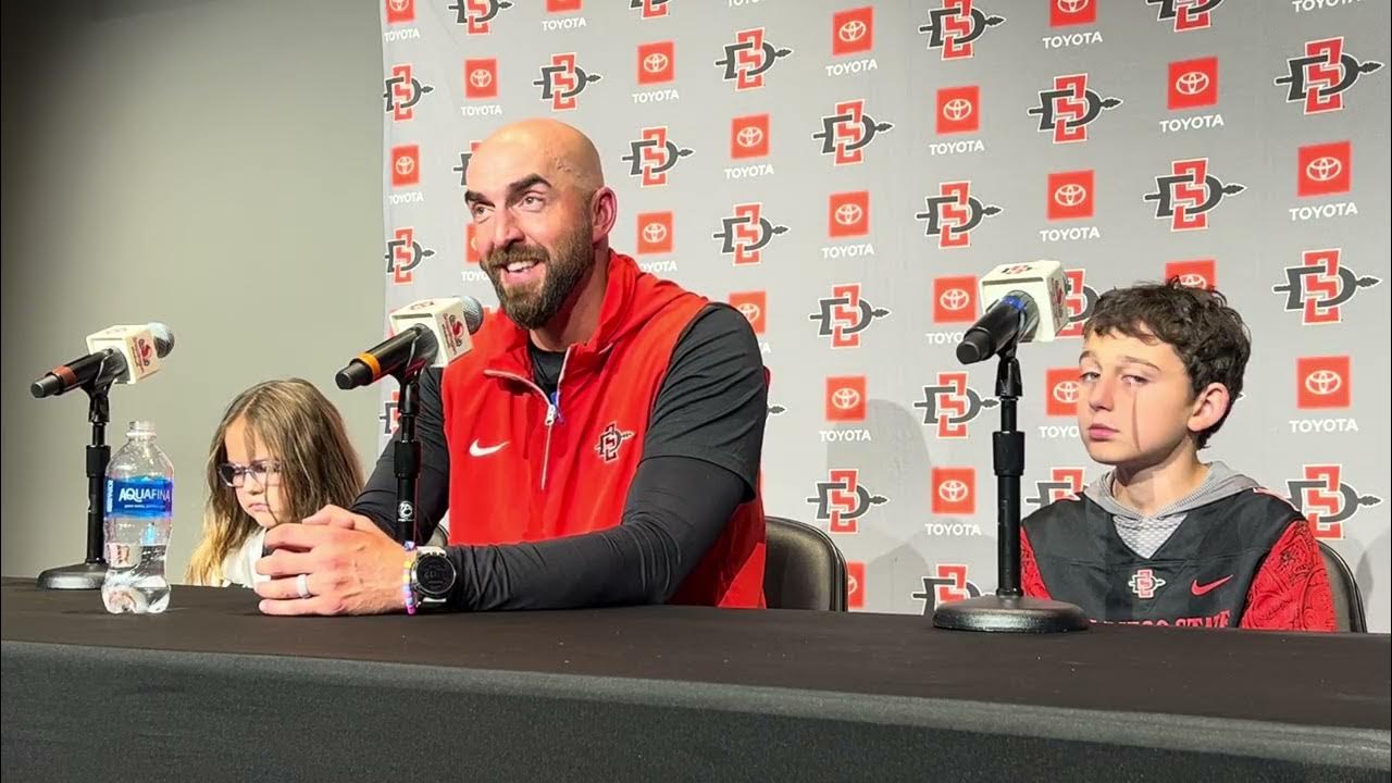 JamesNewell96's tweet card. Aztecs head coach Sean Lewis postgame following Saturday’s 25-3 win...