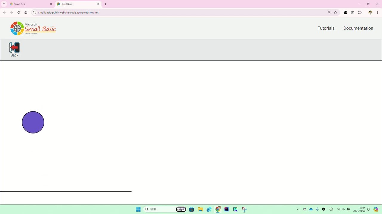 happycomp_jp's tweet card. 【Small Basic】ボールが弾むプログラムを作る