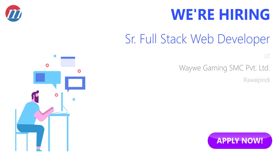 HotJobsPakistan's tweet card. Sr. Full Stack Web Developer Job in Waywe Gaming SMC Pvt. Ltd. ⭐ Post Resume ⏩ Apply Online 🚀 Ref.1426331