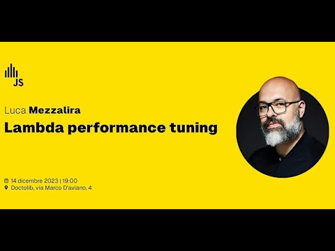 Milano_JS's tweet card. Luca Mezzalira - Lambda performance tuning