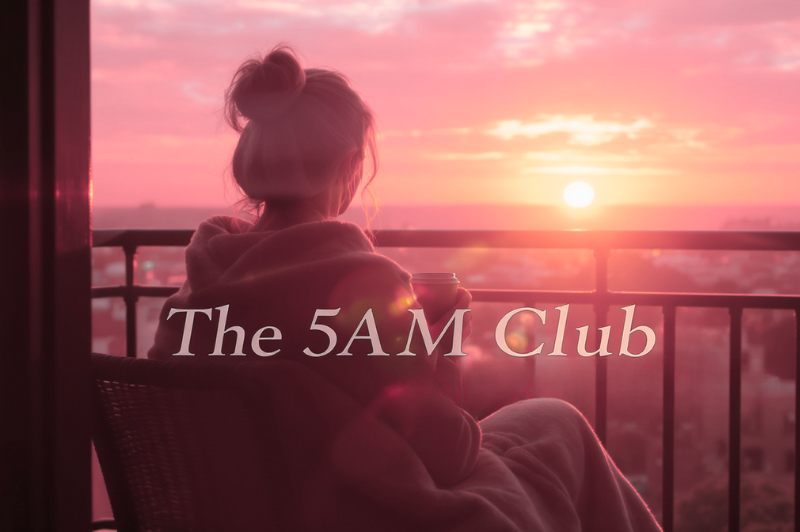 dreamwithintent's tweet card. Tired of waking up already behind? The 5AM Club is the glow-up your mornings need. More focus, more peace, more you, before the world even wakes.