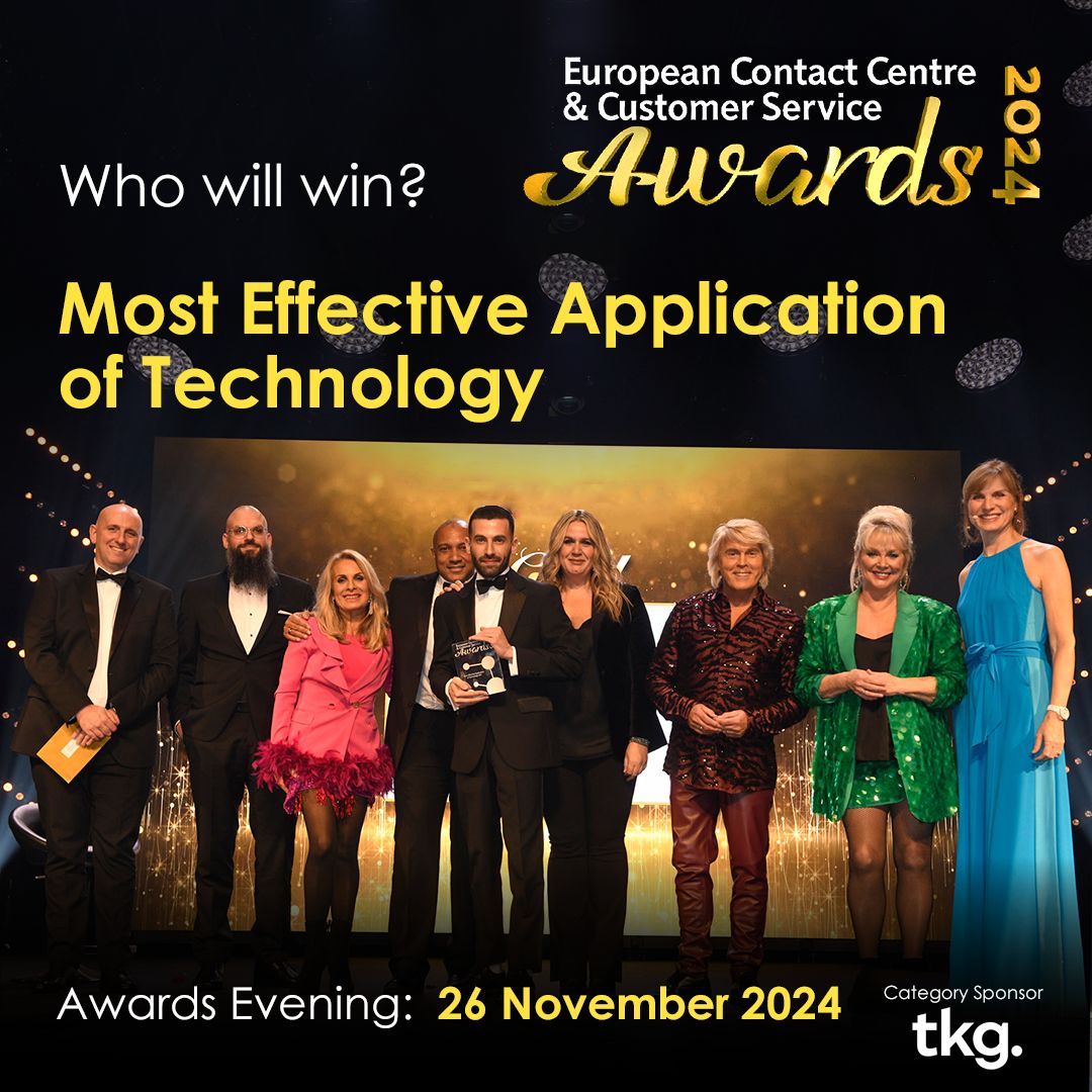 We_Connect_Tech's tweet card. Which organisation will win the award for Most Effective Application of Technology at the European Contact Centre & Customer Service Awards this 2024? Congratulations to all this years finalists!...