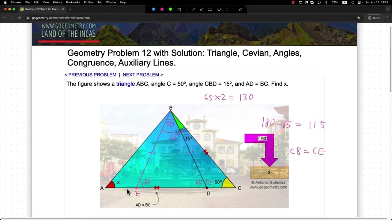 motegitomonari's tweet card. gogeometryの問題をひたすらやる#12 　幾何学 geometry