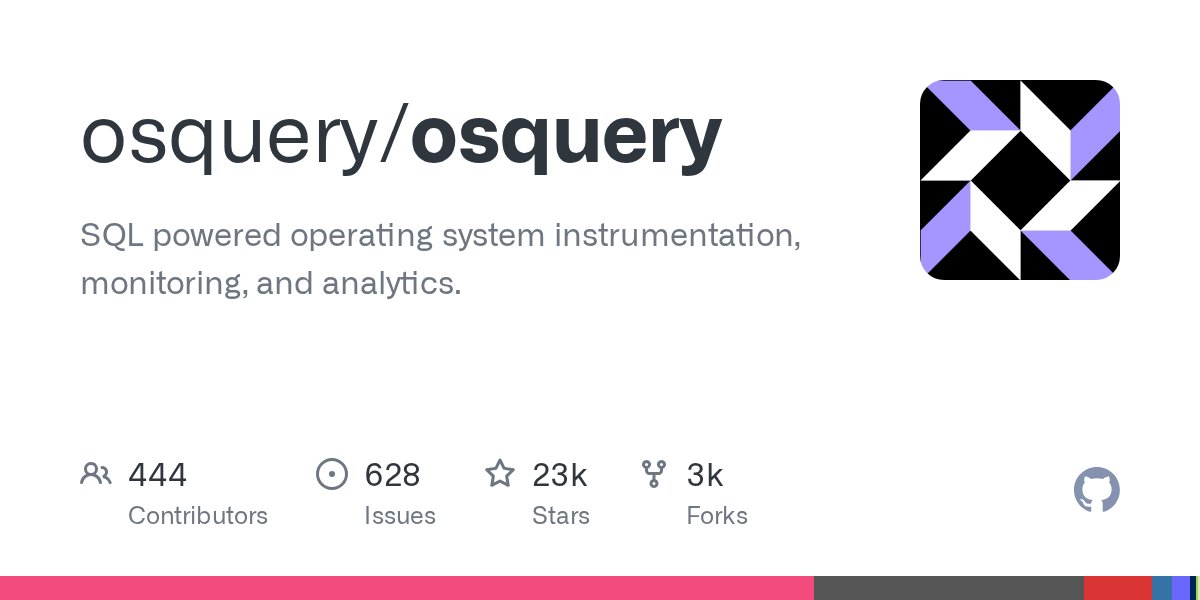 motch_dev's tweet card. SQL powered operating system instrumentation, monitoring, and analytics. - osquery/osquery