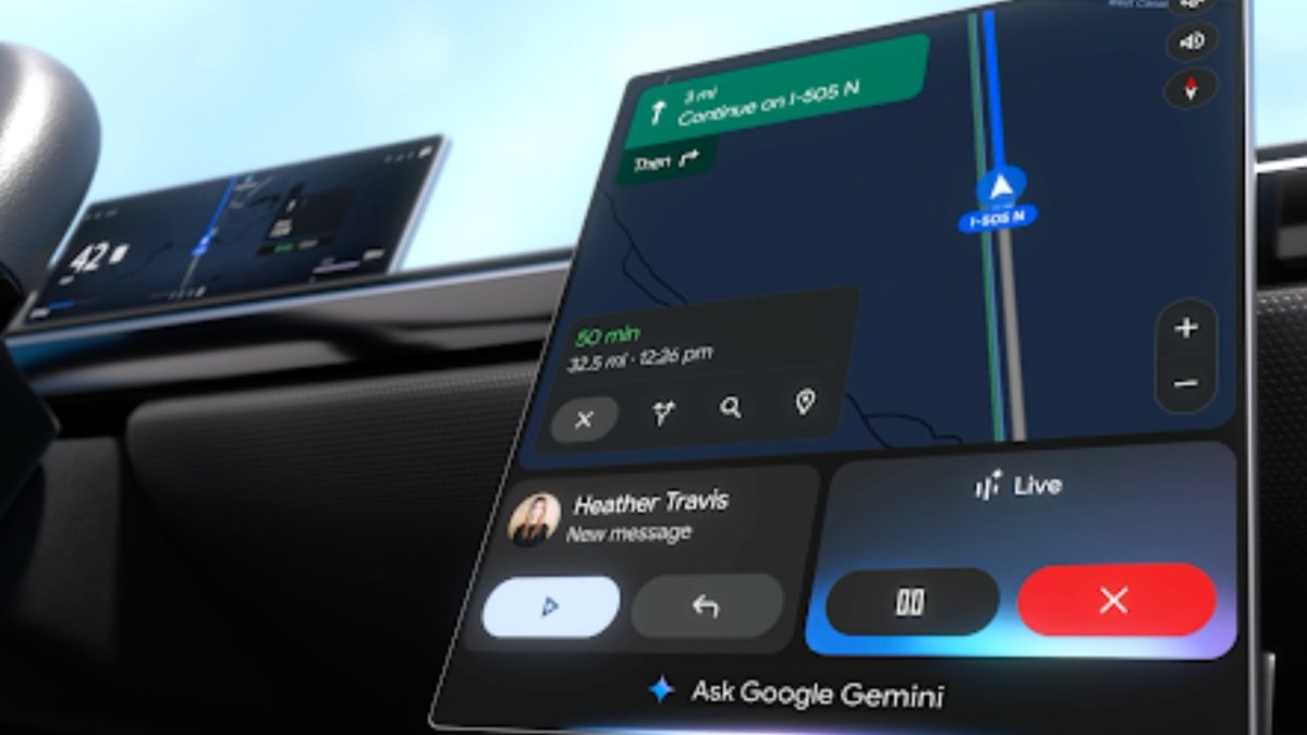 techolay's tweet card. Android Auto Gemini güncellemesiyle Google'ın yeni yapay zekâ asistanına kavuşuyor. Mesajları çevirme, e-postalarda adres arama gibi yeni yetenekler geliyor.