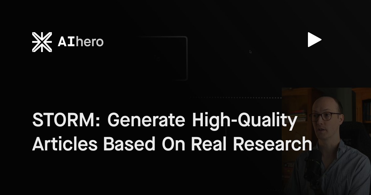 mattpocockuk's tweet card. Discover STORM, an AI that crafts top-quality articles using real research. Explore its complex workflow for enhancing your AI projects.