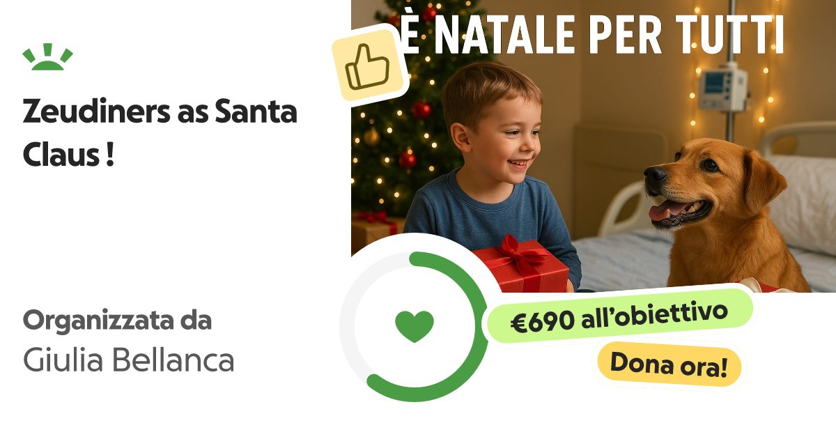 yasudaseonian's tweet card. Siamo le Zeudiners, il fandom unito dall’affetto per Zeudi, e quest’anno abbiamo… Giulia Bellanca ha bisogno del tuo sostegno per Zeudiners as Santa Claus !