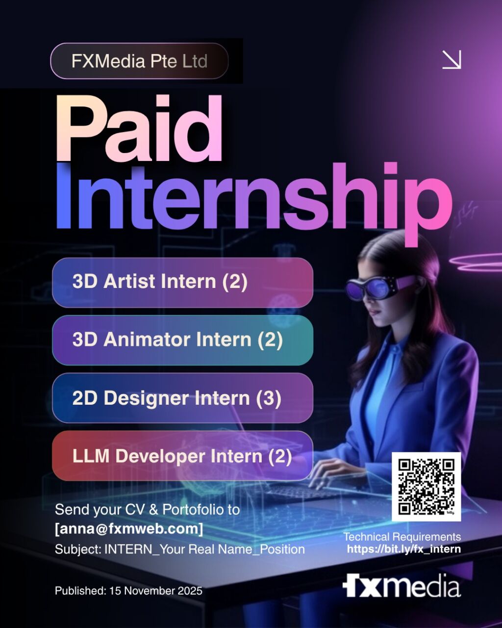 filkomUB's tweet card. FXMedia membuka kesempatan magang bagi mahasiswa yang berminat untuk bergabung. Persyaratan teknis (technical requirements) dapat dipelajari melalui tautan berikut: https://bit.ly/fx_intern Bagi...