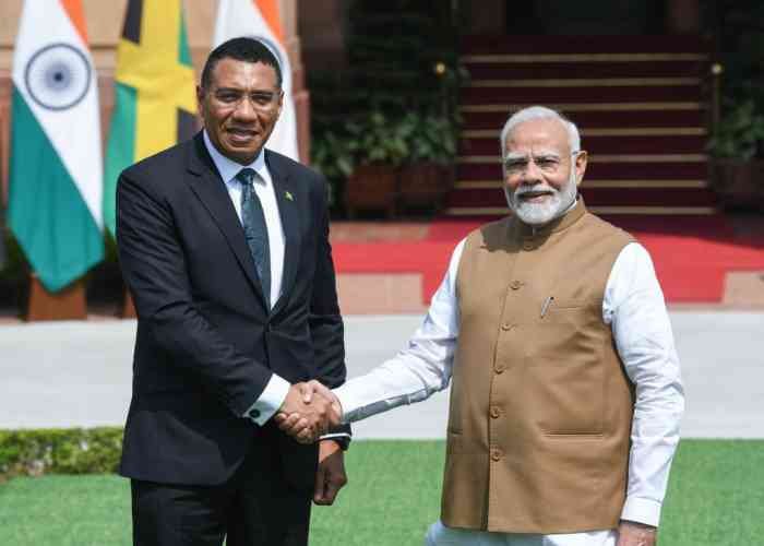 yespunjab's tweet card. PM Modi meets Jamaica’s Andrew Holness at the G20 Summit, emphasising deepening India-Jamaica ties and shared commitment to collective progress.