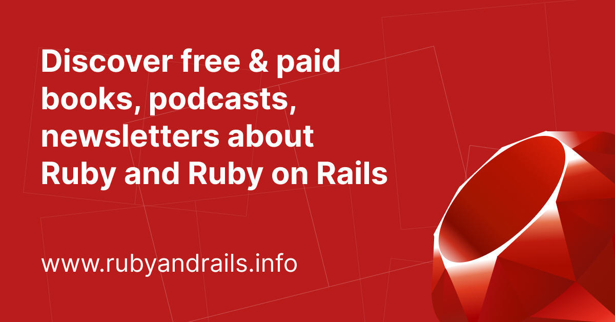 coderberry's tweet card. Discover free and paid books, newsletters, podcasts about Ruby & Ruby on Rails in one place.