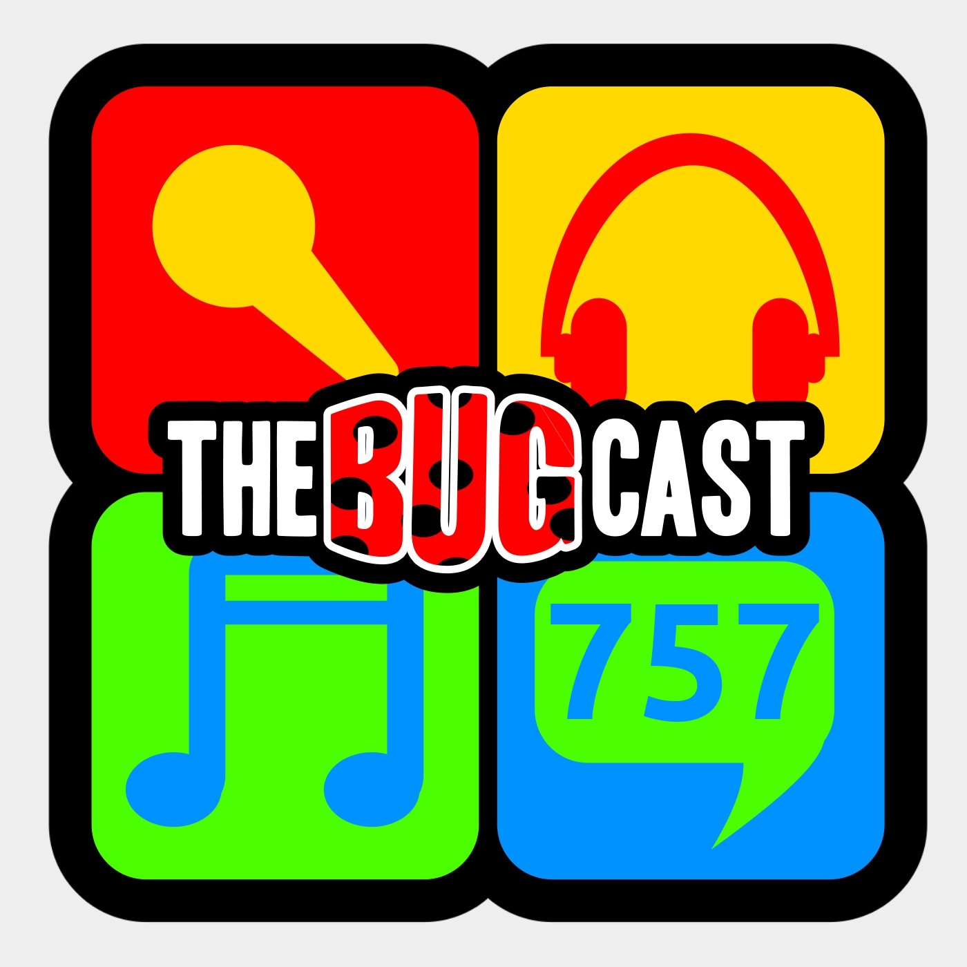thebugcast's tweet card. This week: Dave and Caroline are shattered due to work events, we look at the news, and play eight tracks of fantastic Creative Commons music