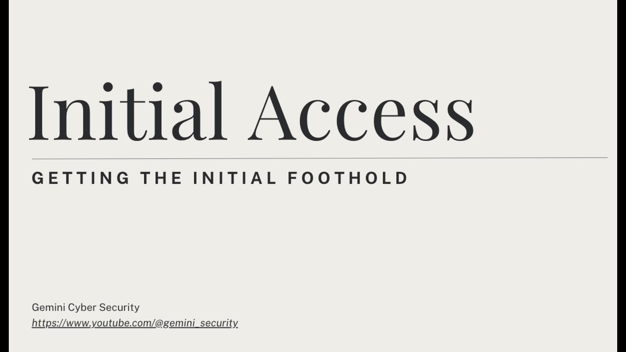 gemini_security's tweet card. Cyber Security - Introduction to Initial Access