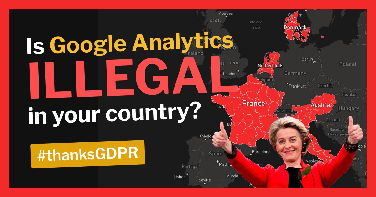 RudderStack's tweet card. Due to recent rulings on the GDPR, Google Analytics users are under fire for transmitting personal data outside of the EU.