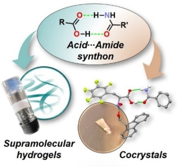 ChemEurJ's tweet card. The self-assembly of the well-known efficient gelator N-Fmoc-l-pentafluoro-phenylalanine, in the presence of a strong hydrogen bond-forming non-gelator, like benzamide, is driven by the same supram...