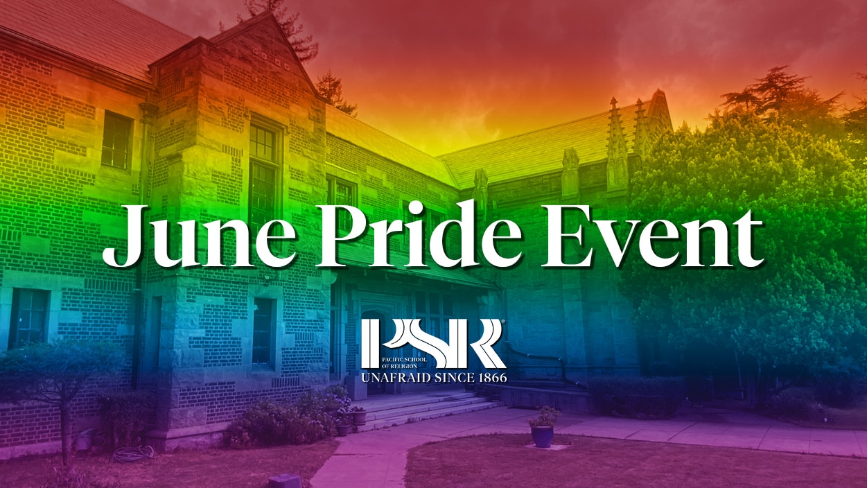 psrberkeley's tweet card. Join us on Wednesday, June 12th, for PSR’s Annual Pride Event, co-hosted with CLGS and featuring graduating PSR student Jessie Ratcliff and faculty member Rev. Dr. Kristin Stoneking.