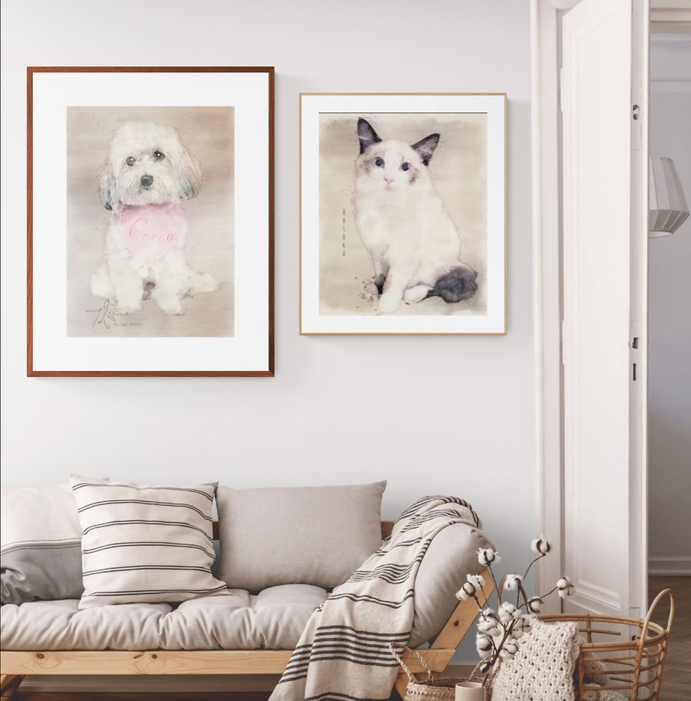 FrameItEasy's tweet card. Discover endless possibilities for decorating large wall spaces with our exquisite collection of custom pet portraits, elegant watercolor masterpieces, and precision-crafted frames.