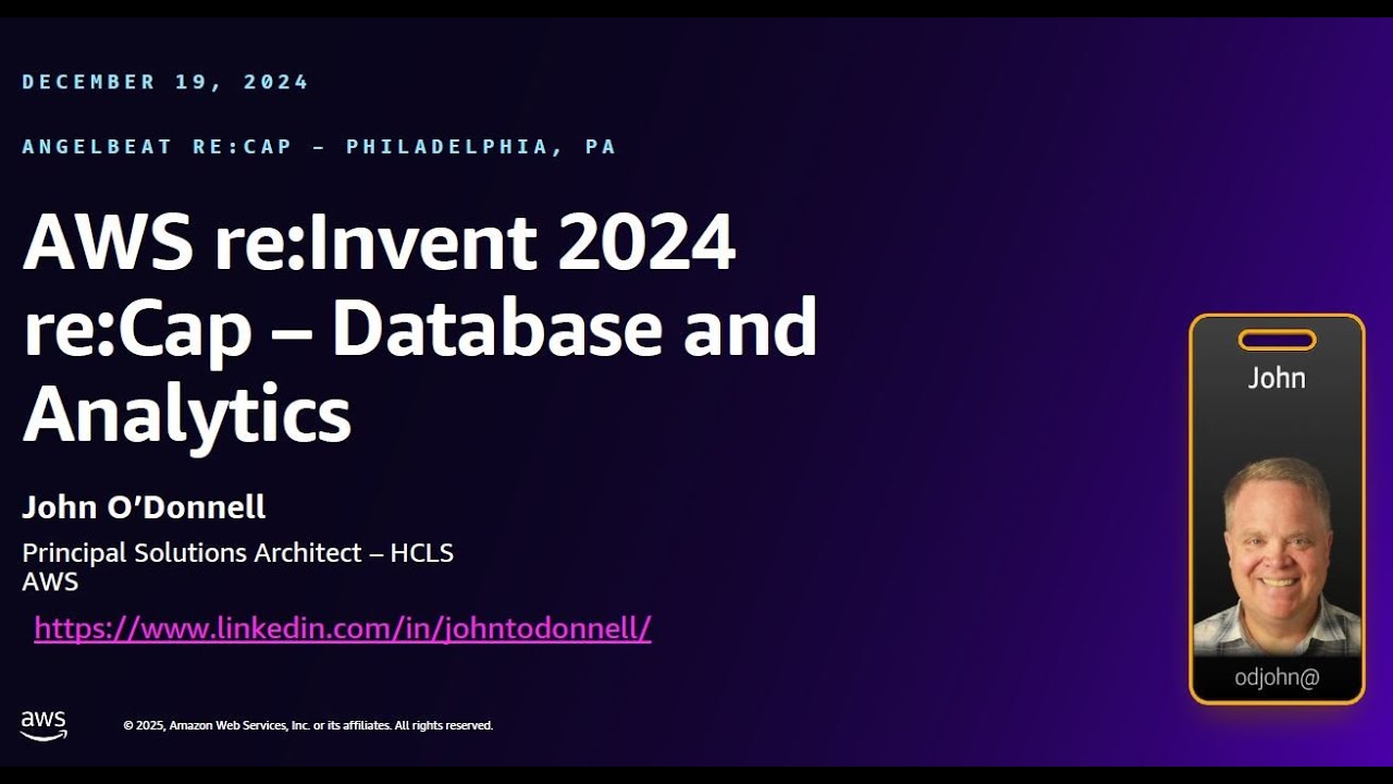 angelbeat's tweet card. AWS re:Invent re:Cap Database and Analytics