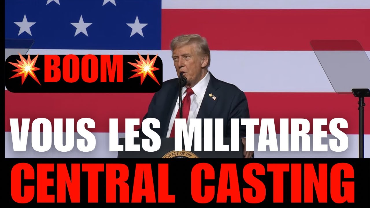 conspjustice's tweet card. BOOM! Donald Trump et Pete Hegseth s'adressent aux hauts responsables...