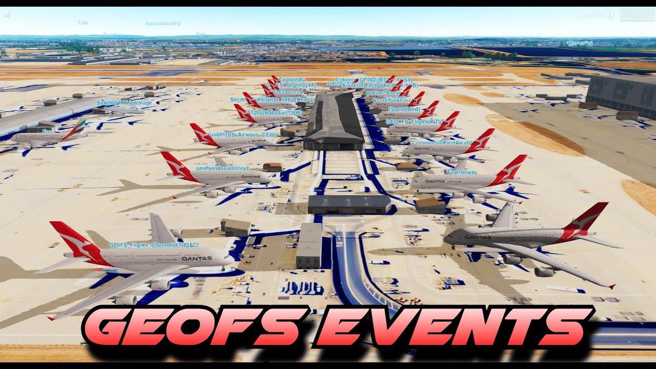 GeoFS_Events's tweet card. Project Sunrise | 1000 Member Special | GeoFS Events A380 Long Haul
