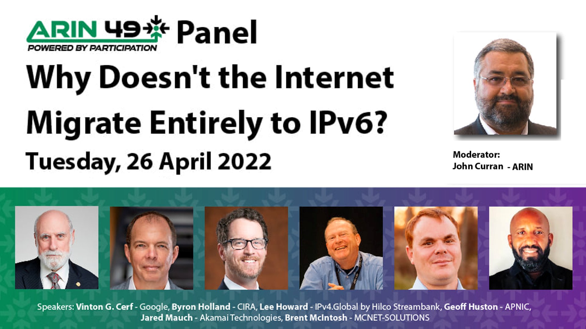 ISOC_Live's tweet card. On Tuesday April 26 2022 at 13:30-14:45 CDT (18:30-19:45 UTC) the American Registry for Internet Numbers (ARIN), as part of ARIN 49, hosts a panel ‘Why Doesn’t the Internet Migrate Entirely to...