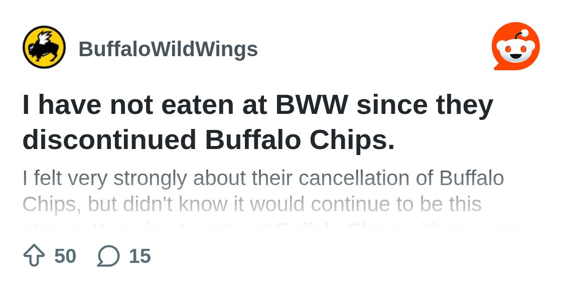 dev_chad's tweet card. Explore this post and more from the BuffaloWildWings community