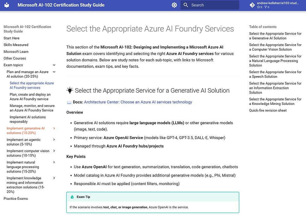 CarbonLogiQ's tweet card. Azure AI-102 AI Engineer certification study guide
