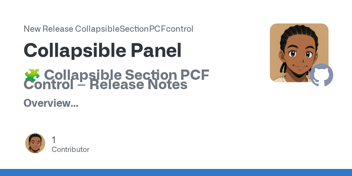 Deseyeh's tweet card. 🧩 Collapsible Section PCF Control – Release Notes Overview The Collapsible Section PCF Control introduces a flexible way to organize fields within model-driven forms in Microsoft Dynamics 365 and...