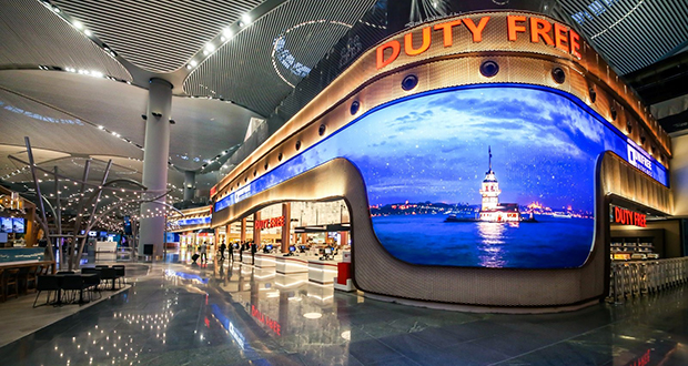euronetwork's tweet card. Over 1,000 sq m of Absen LED has been installed in the Duty-Free area at Istanbul airport, including a 300m curved LED facade inspired by the city's free-flowing Bosphorus waterway.
