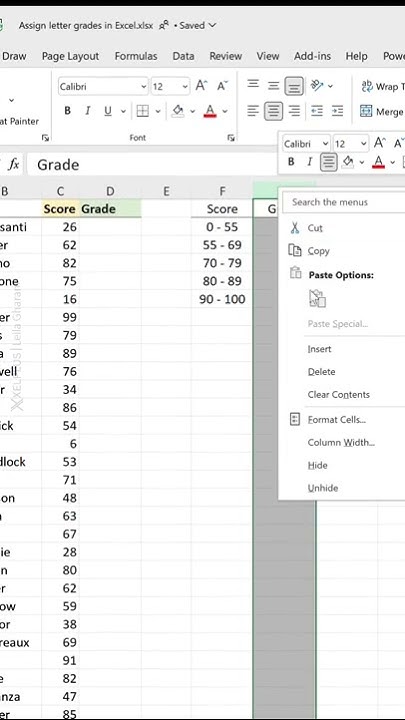 configbytes's tweet card. How to Assign Letter Grades in Excel #shorts (forget IF function)