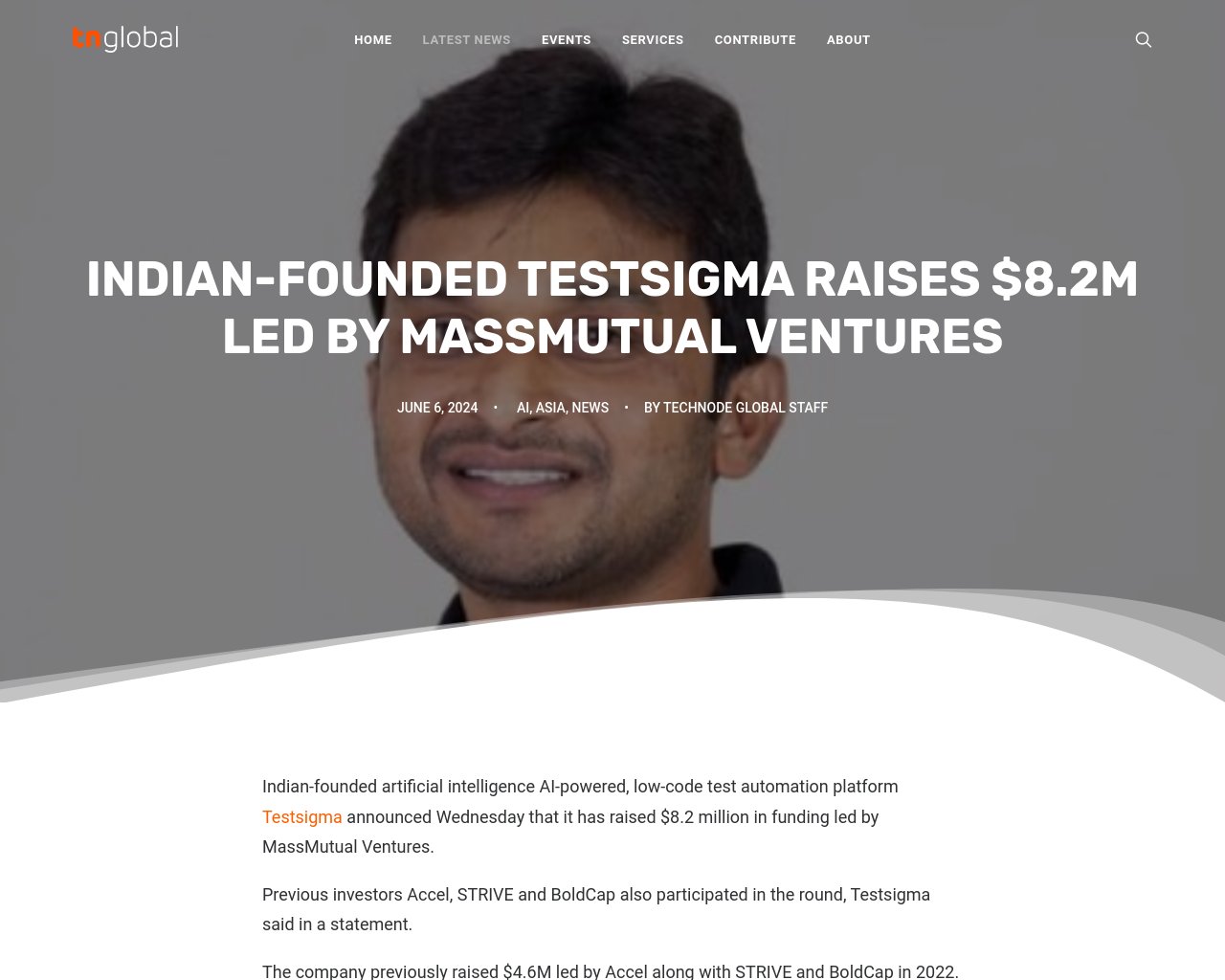 managetech_inc's tweet card. Testsigmaは、MassMutual Venturesをリードとするファンディングで820万ドル調達 A