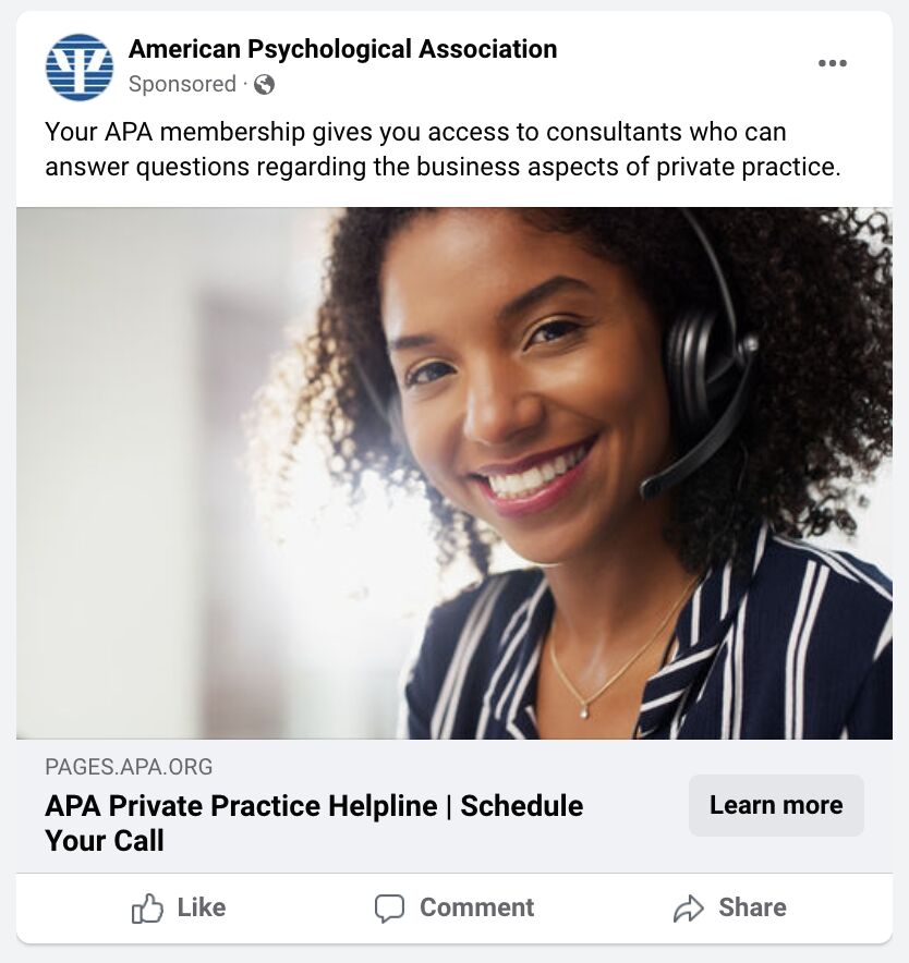 practicehelp's tweet card. The APA Private Practice Helpline, a consulting service I helped launch in 2022, https://lnkd.in/ggJ-9YSM received The Communicator Award of Excellence for Marketing Achievement. Big thank you to our...