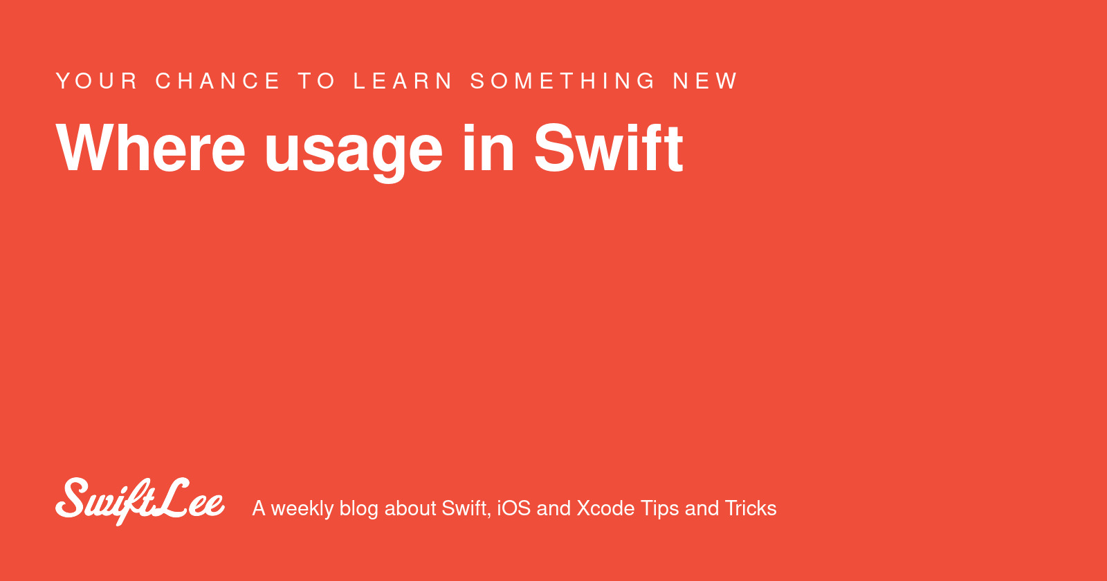 twannl's tweet card. Where is a powerful keyword within Swift to filter out values. It can be used in many different variants from which most of them are listed in this post.