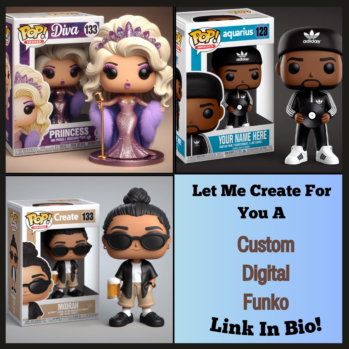 Wonderisima's tweet card. I will contact You, via the email you provide at checkout, to get the details needed to create your custom Funko Pop. Provide as much detail as possible including background elements. Example will be...