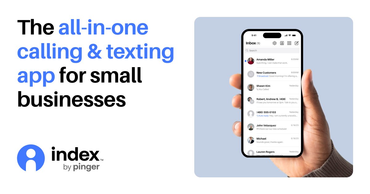 QuinnTempest's tweet card. Enter the Index by Pinger Small Business Sweepstakes for a chance to win $5,000 for your business.