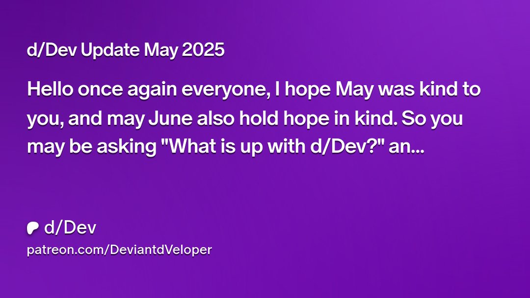 HypnoExe's tweet card. Get more from d/Dev on Patreon