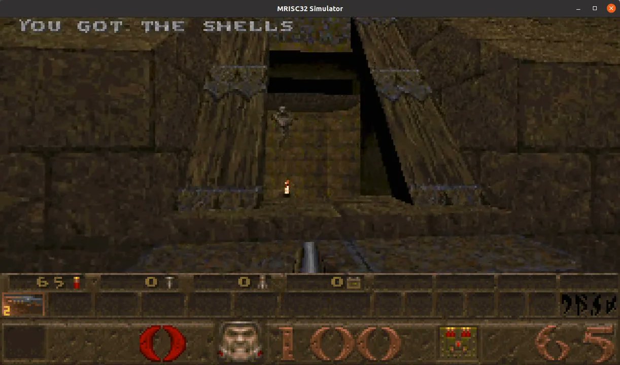 m_bitsnbites's tweet card. Quake in the MRISC32 simulator