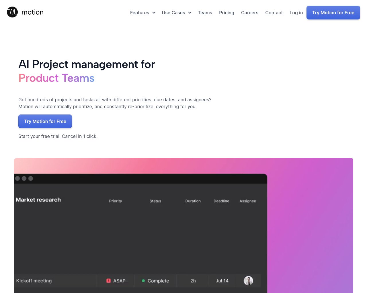 managetech_inc's tweet card. 要約: Motionは、複数のプロジェクトやタスクを優先順位や期限日、担当者ごとに自動的に優先順位付けし、常に