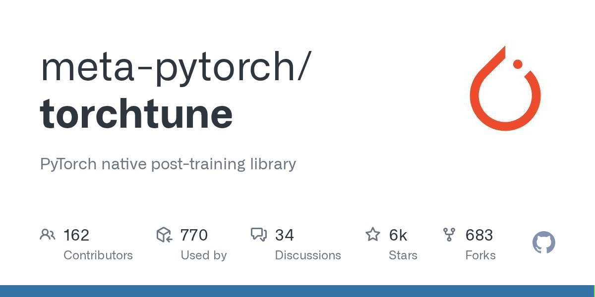 winglian's tweet card. PyTorch native post-training library. Contribute to meta-pytorch/torchtune development by creating an account on GitHub.