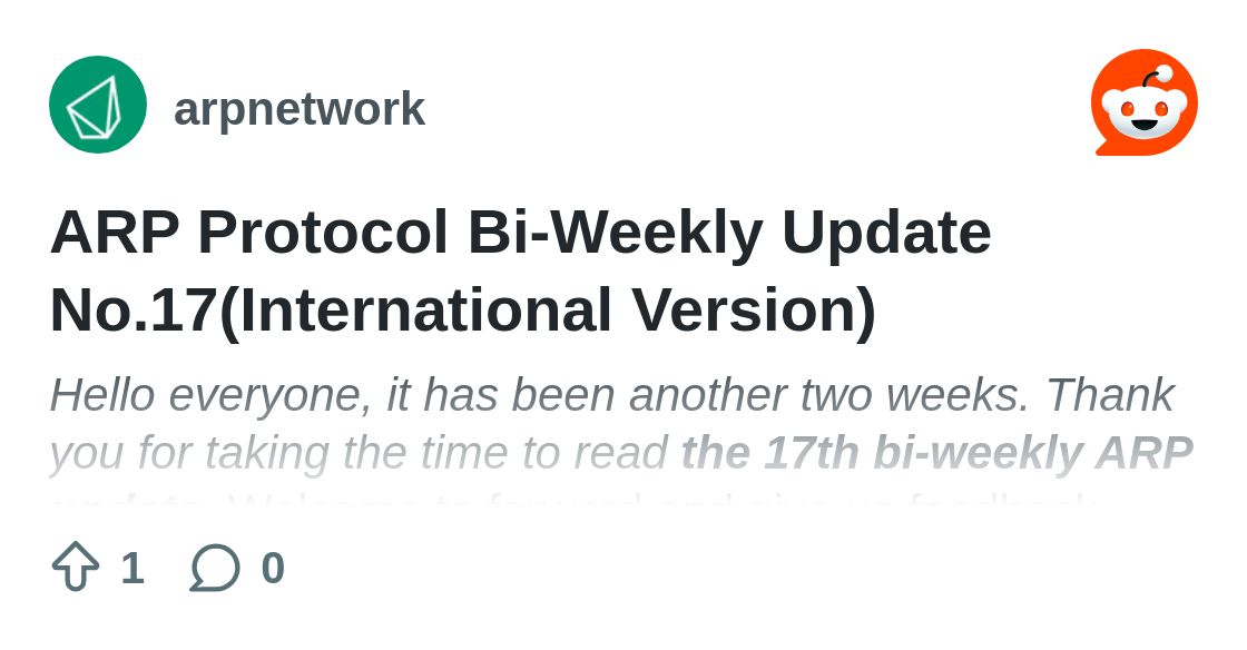 arp_network's tweet card. Explore this post and more from the arpnetwork community