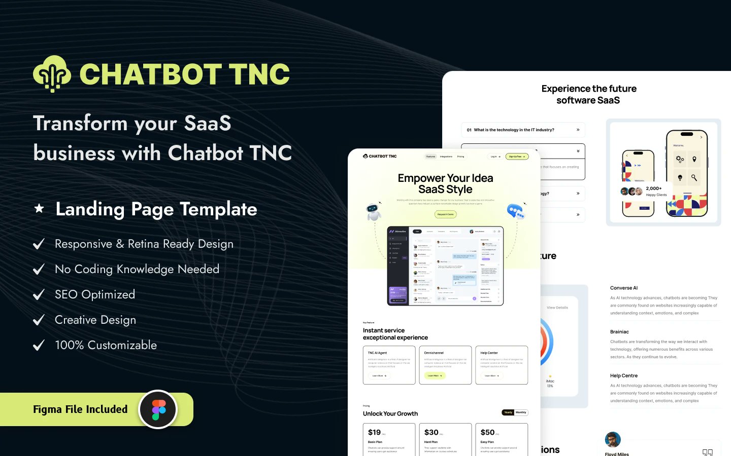 TNCFlow's tweet card. Do you need a perfect SaaS website? Introducing Chatbot TNC - Webflow SaaS Template. Designed to help you quickly launch SaaS business.