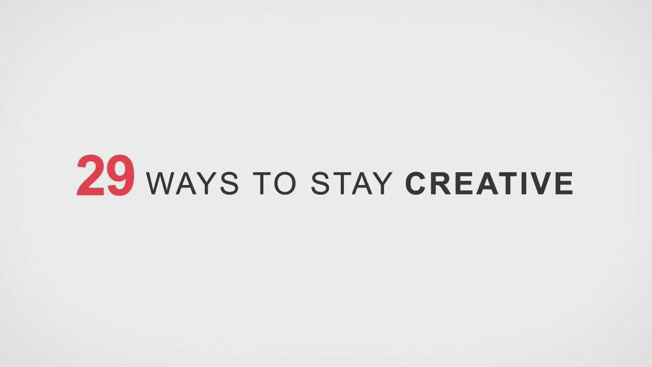PCCDesign's tweet card. 29 WAYS TO STAY CREATIVE