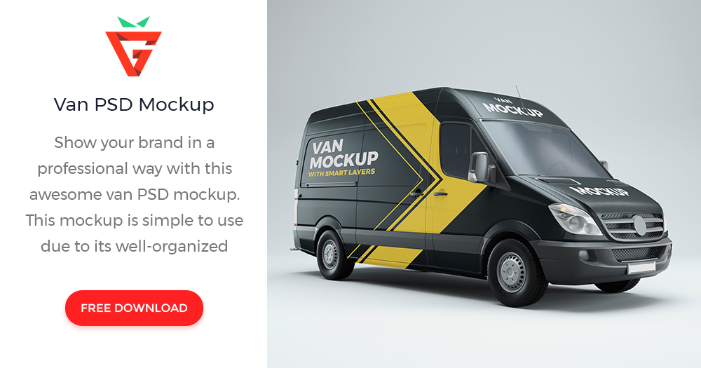 GraphBerry's tweet card. Show your brand in a professional way with this awesome van PSD mockup. This mockup is simple to use due to its well-organized structure and smart objects. The color of the van and background color...