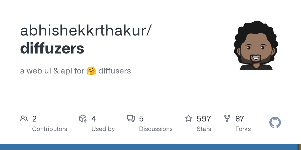 abhi1thakur's tweet card. a web ui & api for 🤗 diffusers. Contribute to abhishekkrthakur/diffuzers development by creating an account on GitHub.