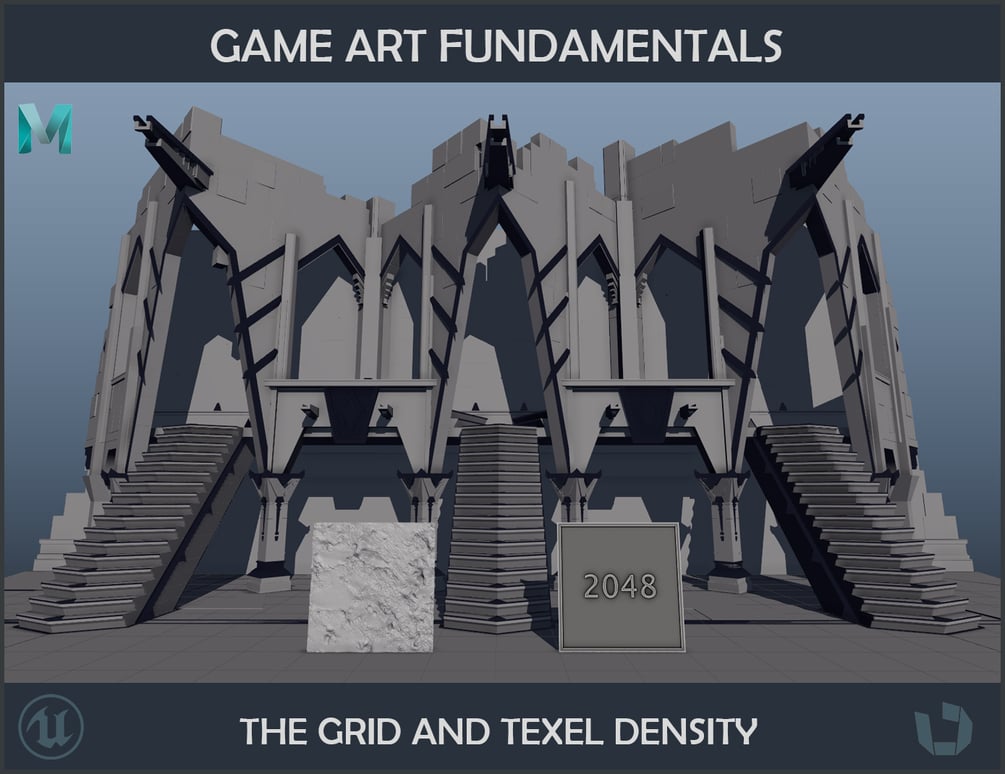 Nahtanis's tweet card. Ever wonder how to effectively use the grid when building a game art environment? Do you get confused when everyone starts talking about texel density and how that works? Well you are in luck! This...