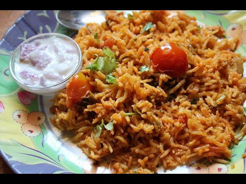 MuthamilTech's tweet card. தக்காளி சாதம் குக்கரில் | Thakkali Sadam in Tamil | Tomotto Rice in...