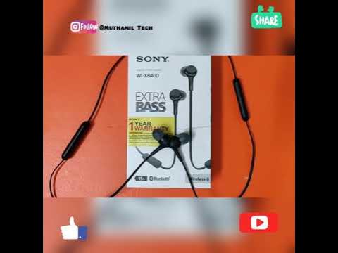 MuthamilTech's tweet card. Sony WI-XB400 EXTRA BASS Bluetooth Earphones | Premium Sound quality
