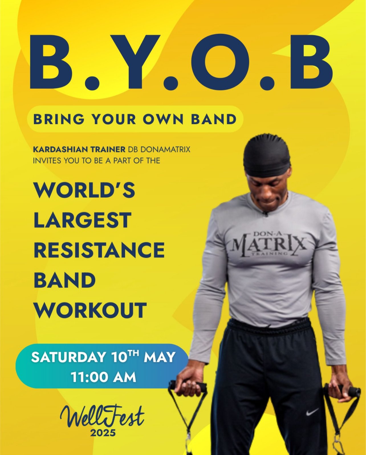 DBDonamatrix's tweet card. Grab your resistance bands and get ready to Donamize Your Body! Workout with Donamatrix at Europe's largest outdoor health, fitness, and wellness festival. SATURDAY 10TH & SUNDAY 11TH